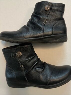Clarks Women’s Black Ankle Boots - Comfortable Everyday Booties